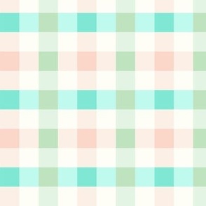 Pink, Sage Green and Teal Gingham