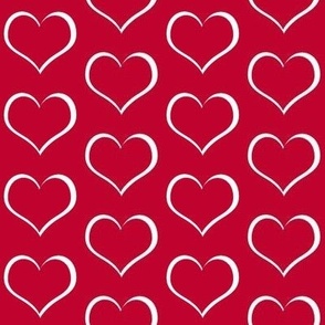 Hearts  red and white 1.75 inch