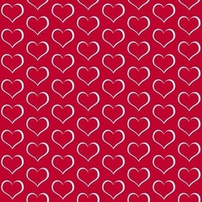 Hearts  red and white 1.75 inch 