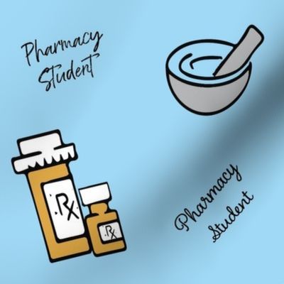 Pharmacy student 12" repeat on blue