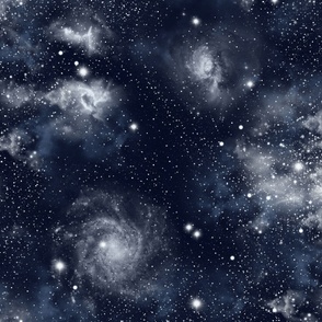 Galaxy Nebula Night Glowing Star Sky Deep Blue