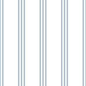 The Simple minimalist series - vertical tartan stripes boho style modern minimal strokes in pairs of three Scandinavian nursery periwinkle blue on white 