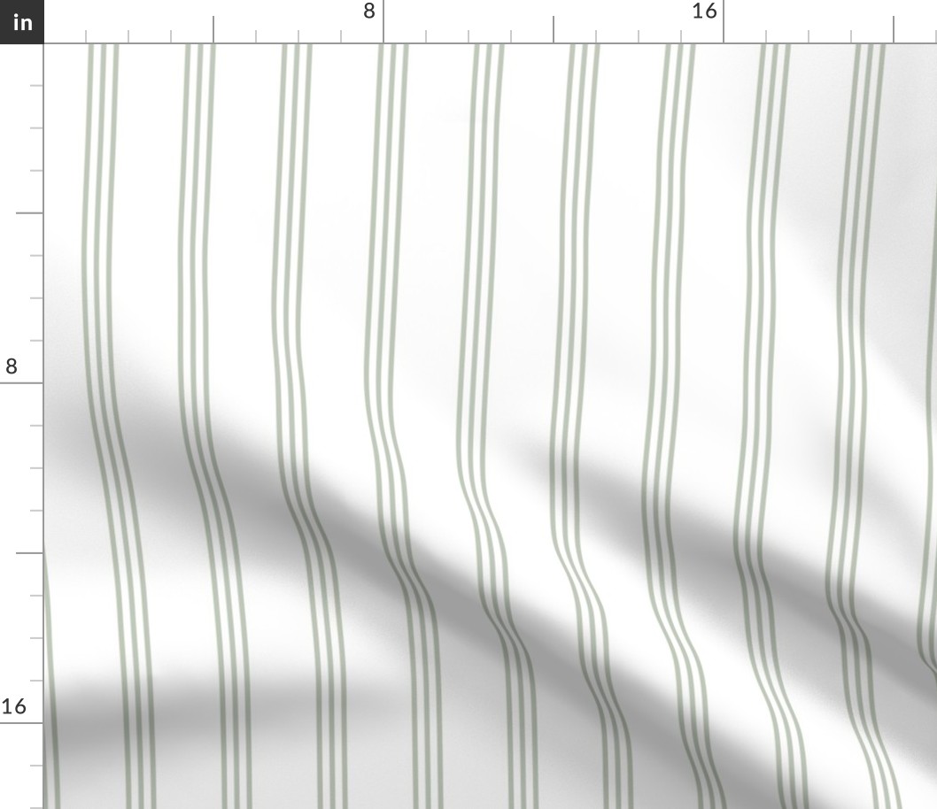The Simple minimalist series - vertical tartan stripes boho style modern minimal strokes in pairs of three Scandinavian nursery sage green on white 