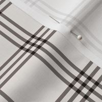 The Simple minimalist series - delicate tartan plaid design scandinavian checker print charcoal on sand ivory  