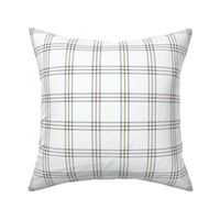 The Simple minimalist series - delicate tartan plaid design scandinavian checker print fresh blue beige on white  