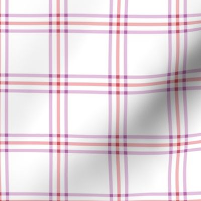 The Simple minimalist series - delicate tartan plaid design scandinavian checker print summer girls purple pink vintage red  