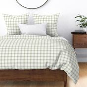 The Simple minimalist series - delicate tartan plaid design scandinavian checker print summer olive green on white  