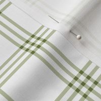 The Simple minimalist series - delicate tartan plaid design scandinavian checker print summer olive green on white  