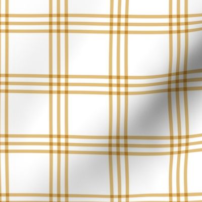 The Simple minimalist series - delicate tartan plaid design scandinavian checker print summer caramel beige on white  