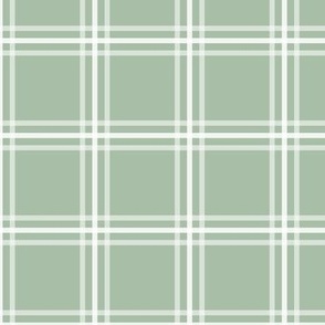 The Simple minimalist series - delicate tartan plaid design scandinavian checker print summer white on christmas olive green 