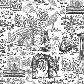 Garden Walk Toile De Jouy Black