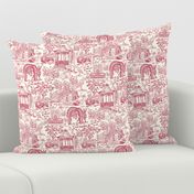 Garden Walk Toile De Jouy Red