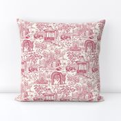 Garden Walk Toile De Jouy Red