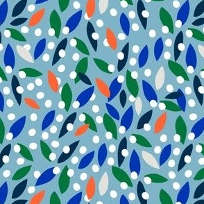 Abstract leaves and polka dots