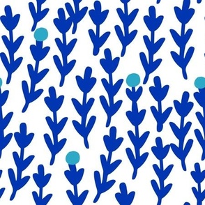 Blue hand drawn branches