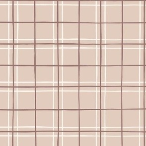 Grid - Beige and Pink