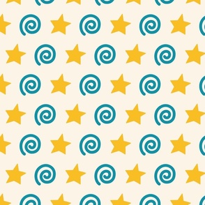 Stars and spirals pattern