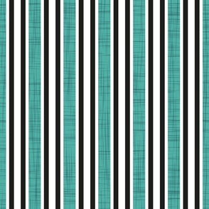 Normal scale // Caterpillar vertical stripes // black white and linen textured mint 