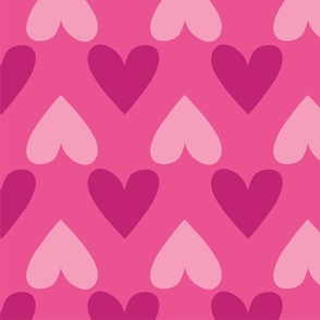 Hearts  pattern on pink background.