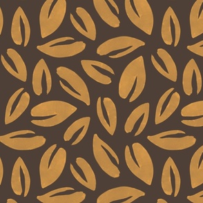 Autumn Feels - Leaves (orange on brown)