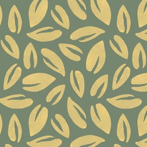 Autumn Feels - Leaves (yellow on sage)