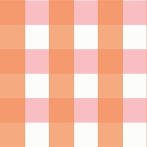 New Blush Pink and Coral Gingham, Pink Checkerboard Fabric,  Pink and White Checks