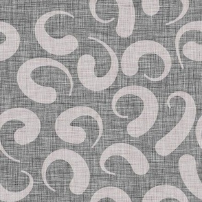 Fifties Mid Century Modern Swirls Gray