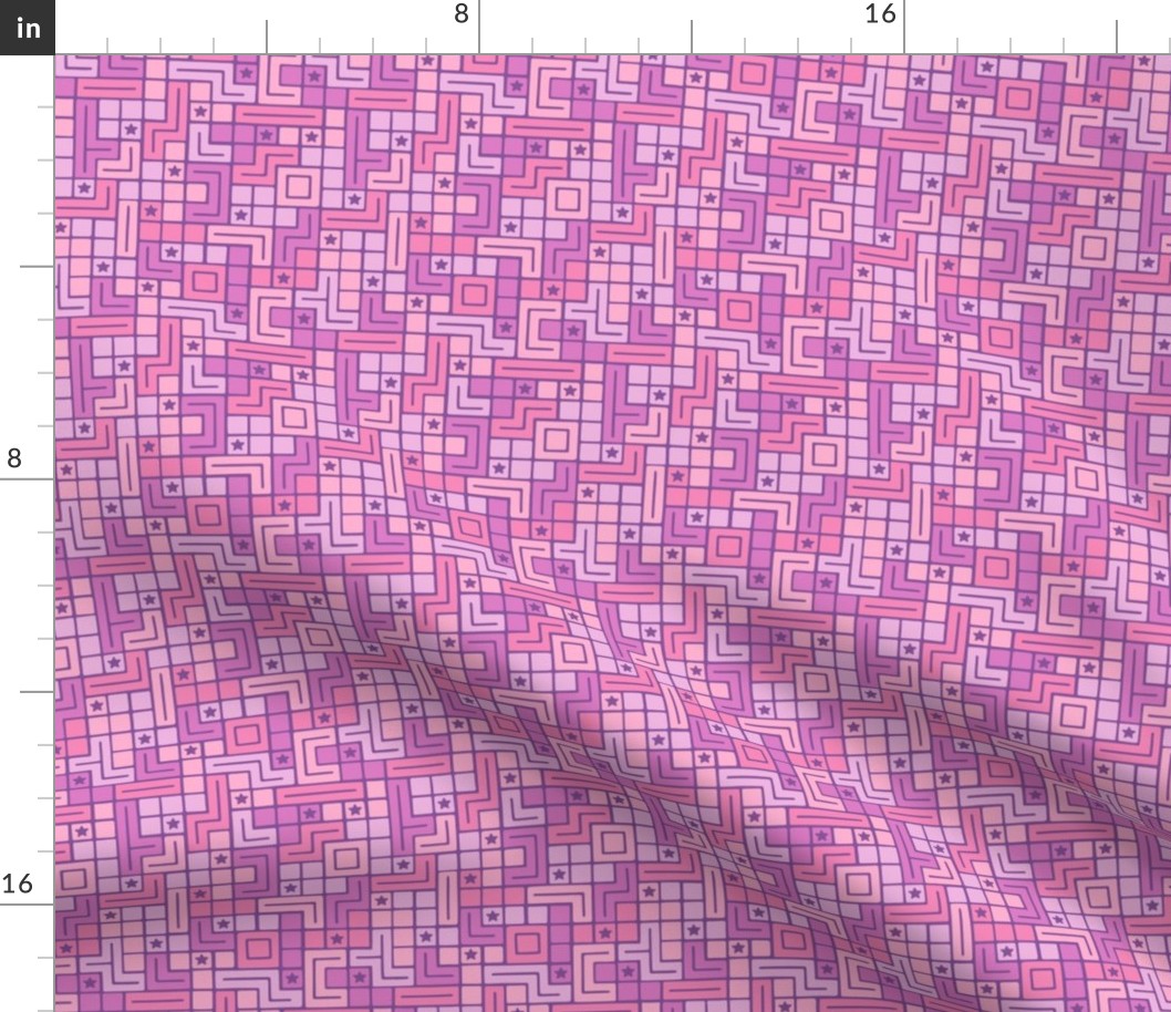 Blocks & Stars in Pink & Purple (Small Scale)