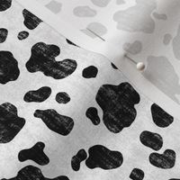 Distressed Cow Print in Black and White (Small Scale)