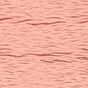 Red waves on peach pink