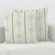 Pink & Pastel Green Abstract Floral Stripe, 6-inch