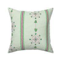 Pink & Green Abstract Floral Stripe 1, 8-inch