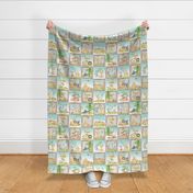 Secret Forest Animals Quilt – Mint Woodland Patchwork Blanket, GL-MNT
