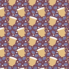 Tea cup seamless pattern.