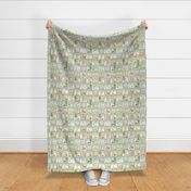 3" Secret Forest Animals Quilt – Mint Woodland Patchwork Blanket, GL-MNT