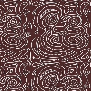 Wavy Lines on Coffee Brown - Large