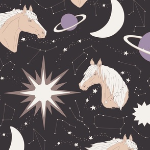 Horses and Planets - Large - Dark Grey