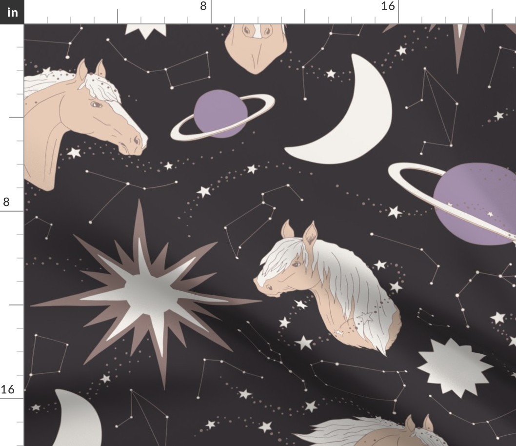 Horses and Planets - Large - Dark Grey