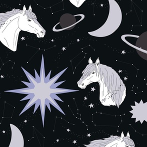 Horses and Planets - Large - Black