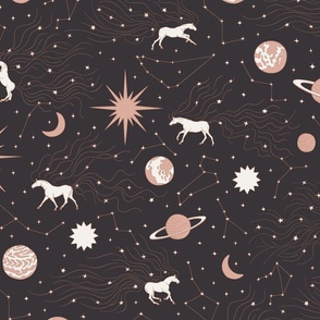 Horses and Planets - Large - Grey