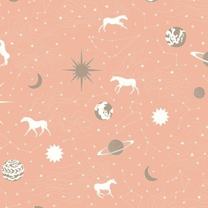 Horses and Constellations - Large - Pink