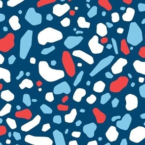 Red, White, & Blue Terrazzo (Large Scale)