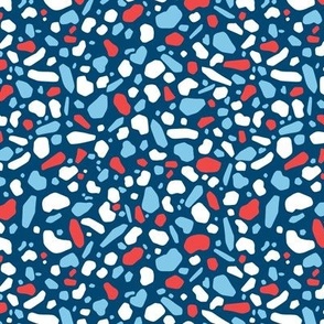 Red, White, & Blue Terrazzo (Small Scale)