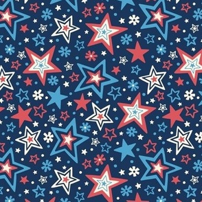 Patriotic Stars on Blue (Small Scale)