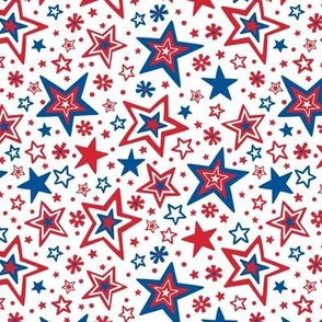 Patriotic Stars on White (Small Scale)