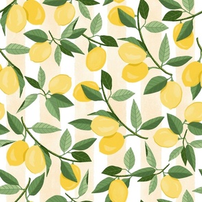 Lemons and stripes | Mix and Match with other designs from the collection  Lemon Trees on the Amalfi Coast