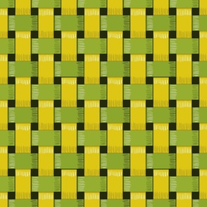 Olive green and harvest gold basket weave 8x8