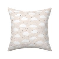 Sweet Dreams clouds and stars neutral brown Regular Size by Jac Slade