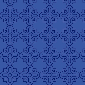 Geometric Pattern: Zellij: Azure Dark