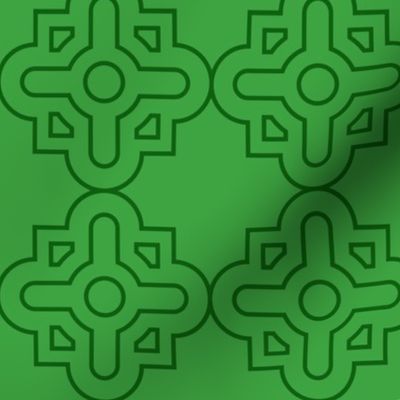 Geometric Pattern: Zellij: Emerald Dark